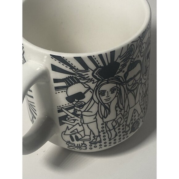 Music Rock N Roll Coffee Mug Black White Cameo China - Picture 5 of 11